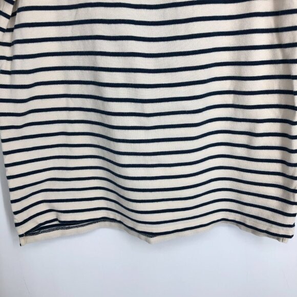 J.Crew Men's Black & off white (cream) Deck-striped polo size L - Picture 9 of 16